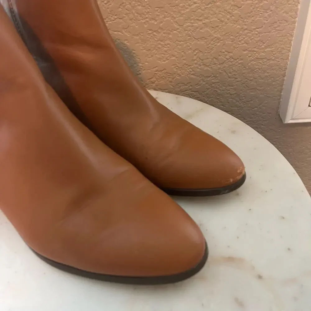 J. Crew Camel Leather Booties 10 Soft Ankle